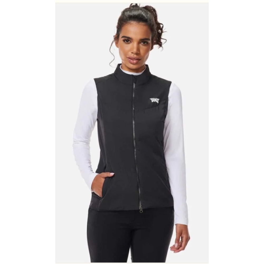 PXG Women's RP Quilted Vest Goose Down Size XS Golf Black‎